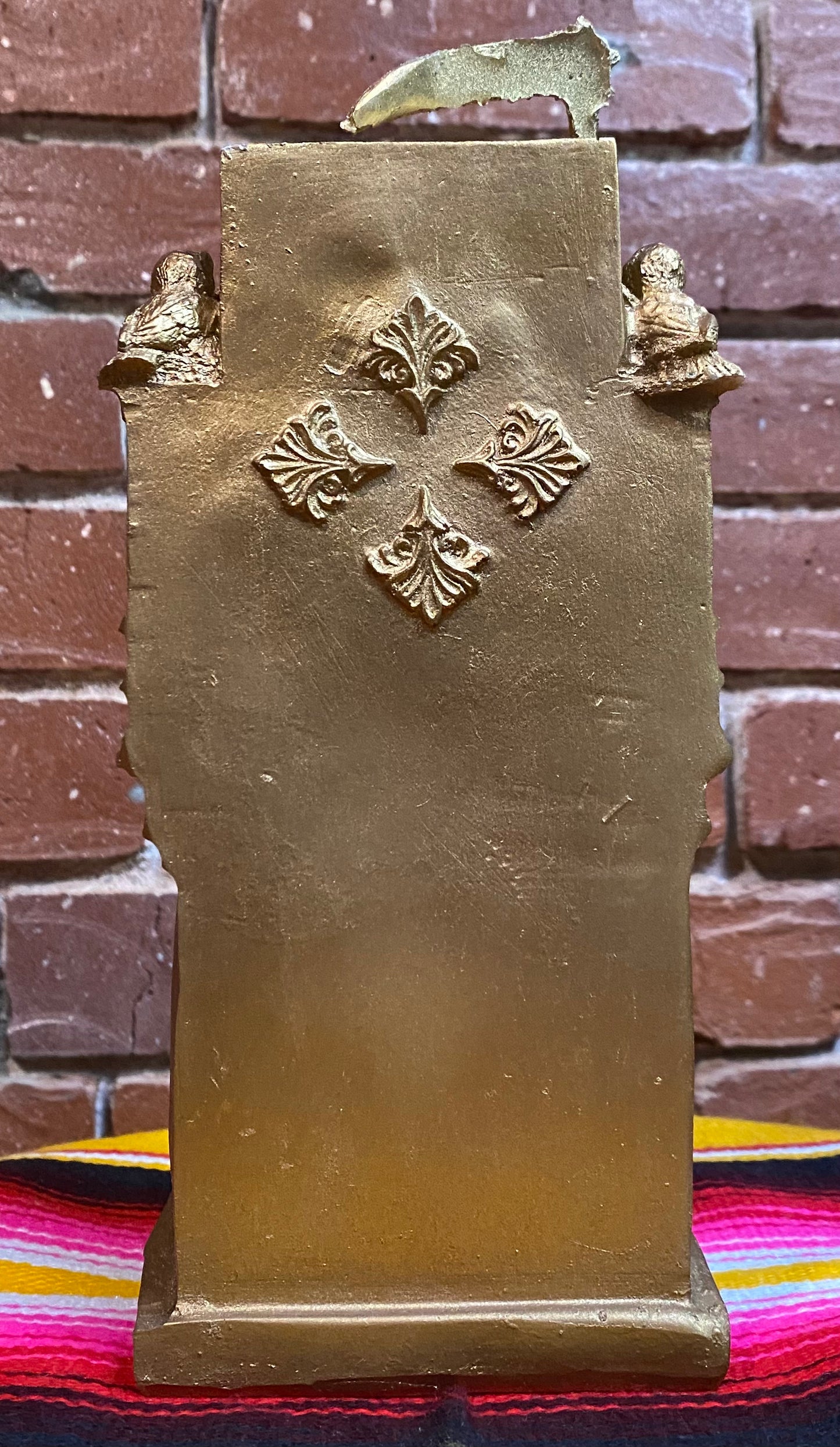 La Santa Muerte Sitting with Owls Gold Statue