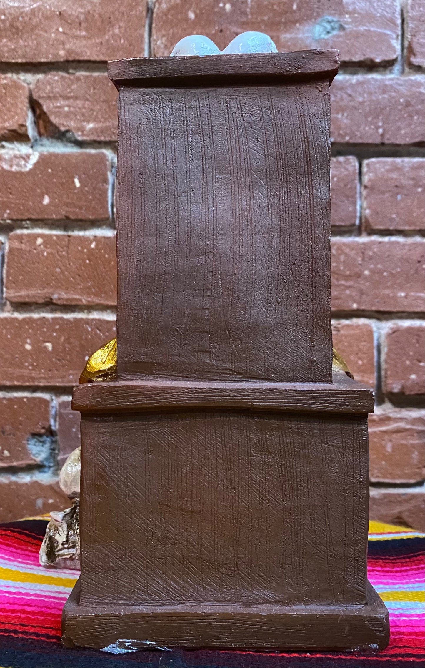 La Santa Muerte Sitting with a Dog 7 Potencias Colored Statue