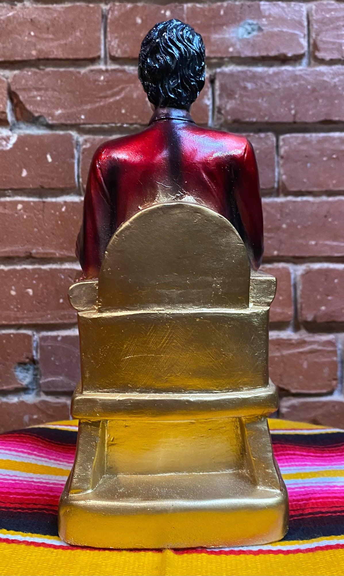 Jesus Malverde in a Red Shirt Statue