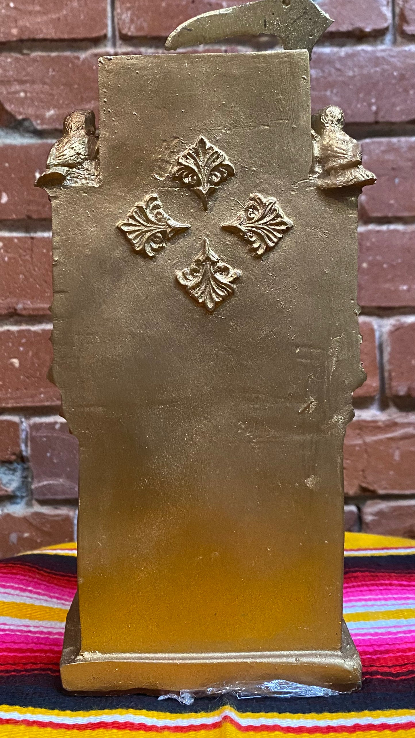 La Santa Muerte Sitting with Owls White and Gold Statue