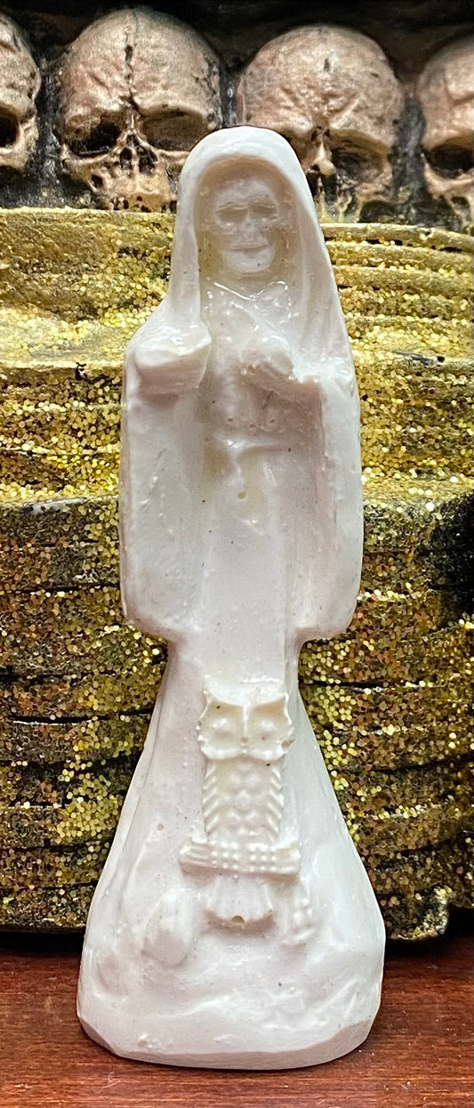 Mini White Santa Muerte Statue