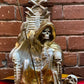 La Santa Muerte Sitting with a Dog 3 Metales Statue