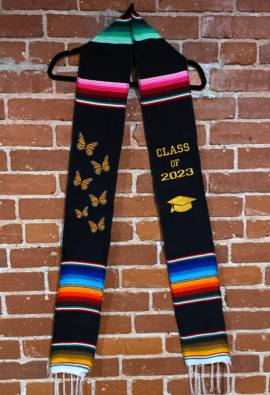 Butterfly Embroidered Graduation Sash
