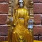 La Santa Muerte Sitting with Owls Gold Statue