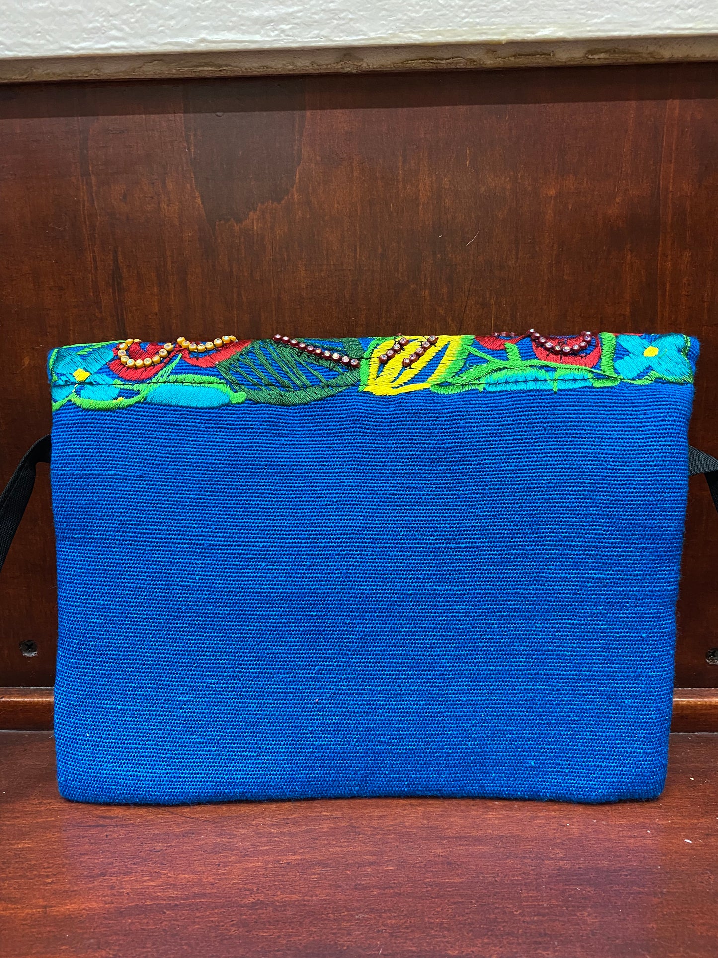 Embroidered Turquoise Messenger Bag