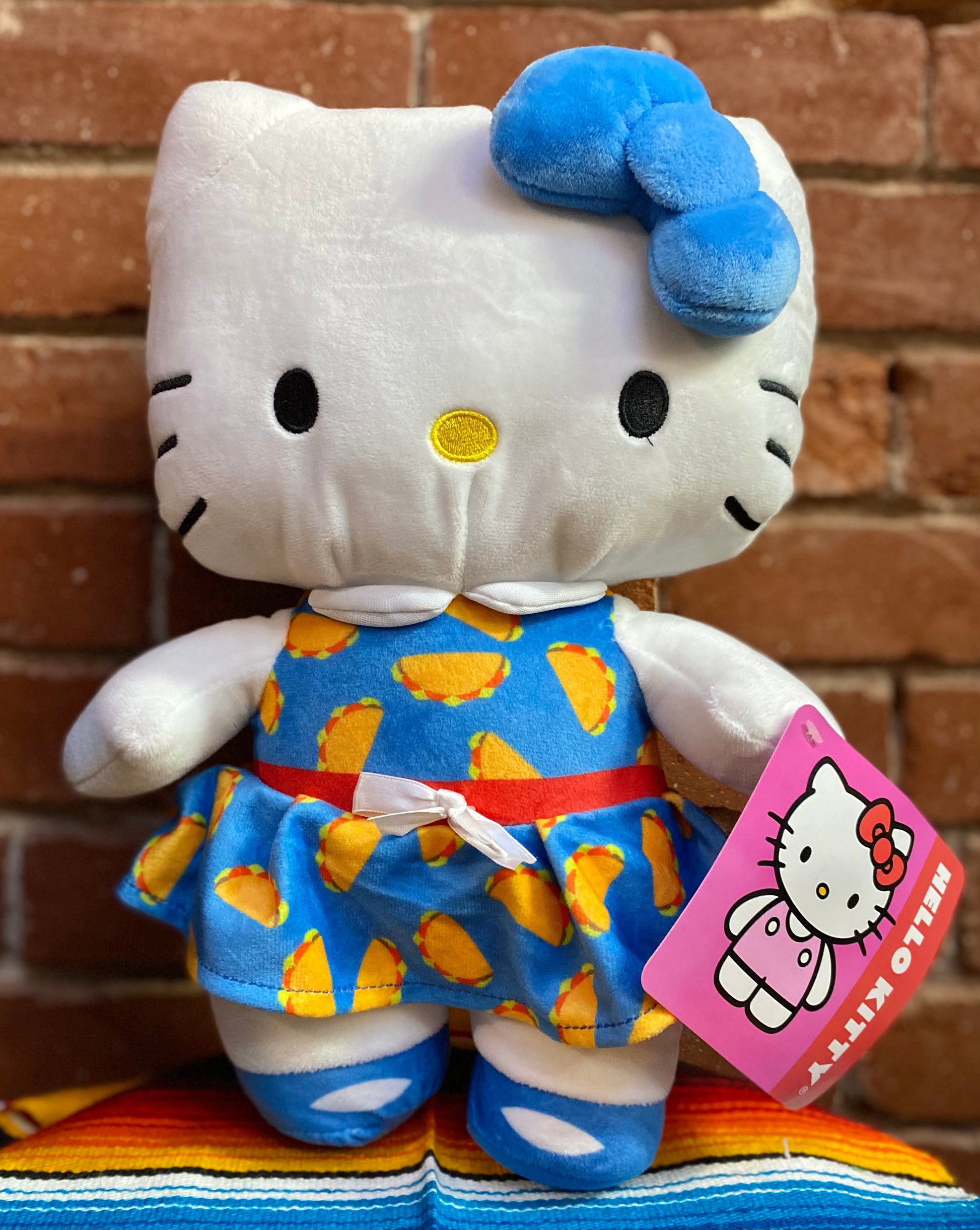 large 10.5 inch Hello Kitty Avocado Dress Plush Toy Doll NEW.