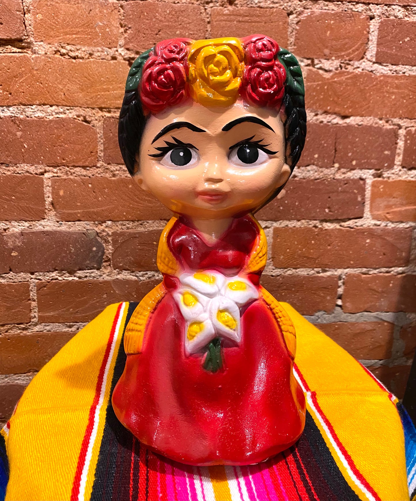 Frida Kahlo Piggy Bank Yellow and Red