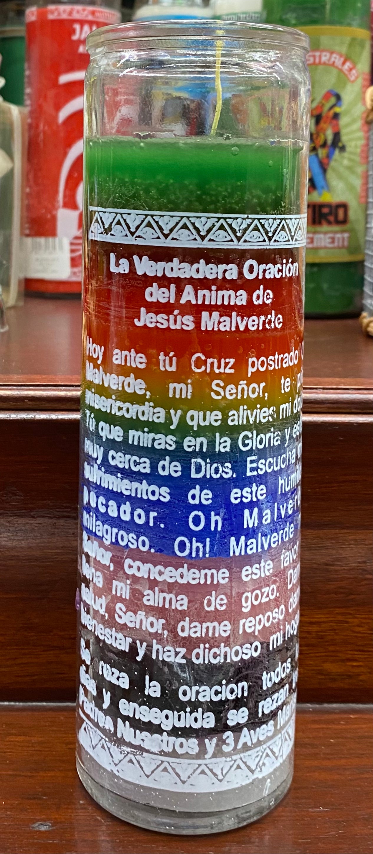 Jesus Malverde con La Virgen de Guadalupe 7 Potencias Candle